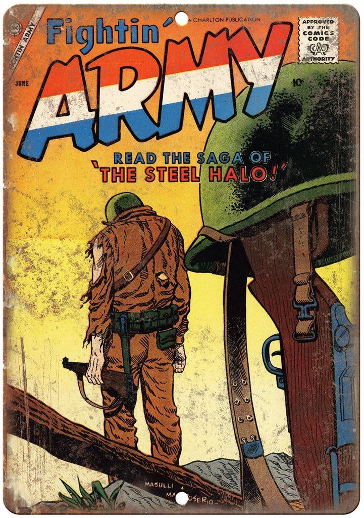 Fightin' Army June Comic Book Cover Ad  Metal Sign