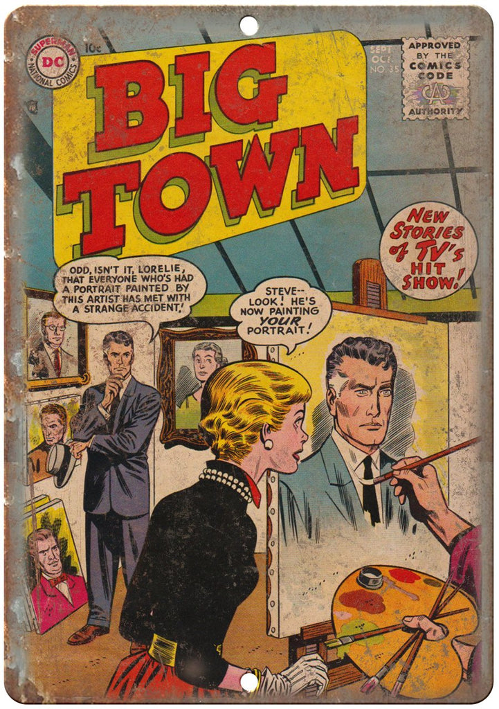 Big Town Comic Book No 35 Cover Metal Sign