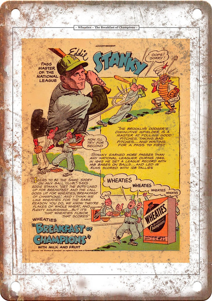 Wheaties Cereal Vintage Comic Book Ad Metal Sign