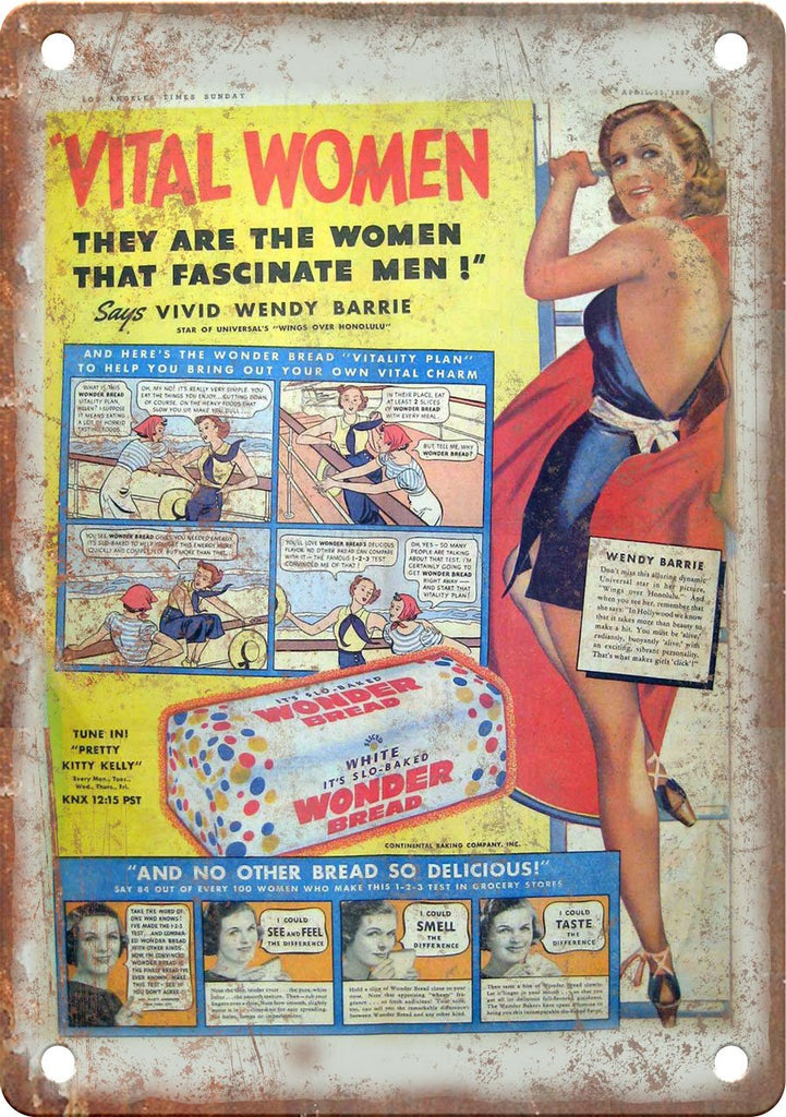 Vital Women Retro Comic Book Ad Metal Sign