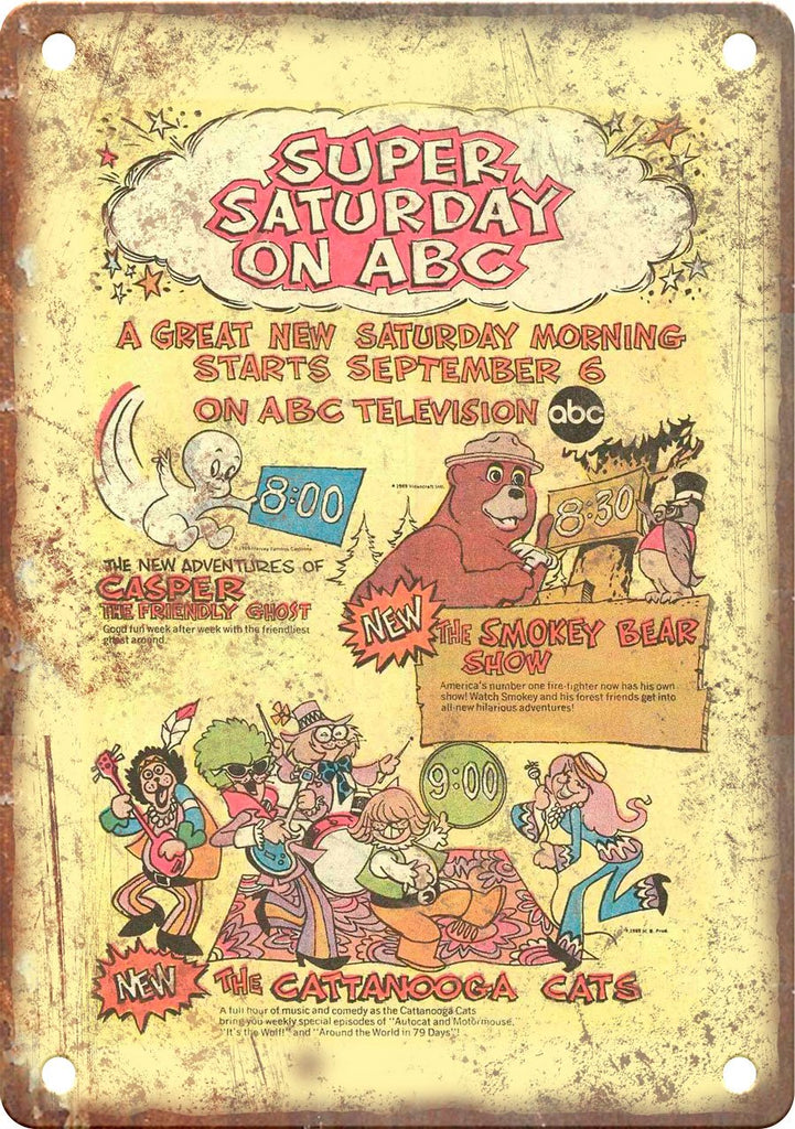 Saturday Morning Cartoon Comic Book Ad Metal Sign