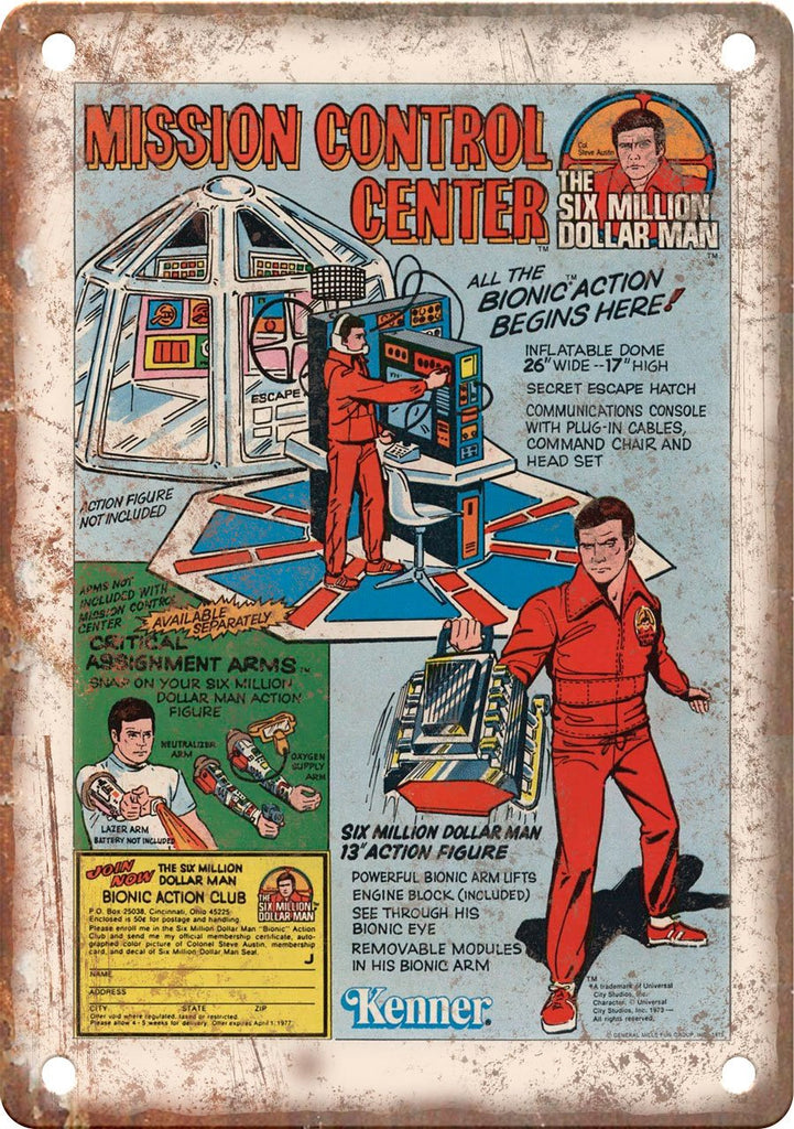 Vintage Comic Book Toy Ad Metal Sign