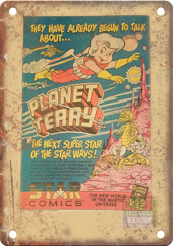 Vintage Retro Comic Book Ad Metal Sign