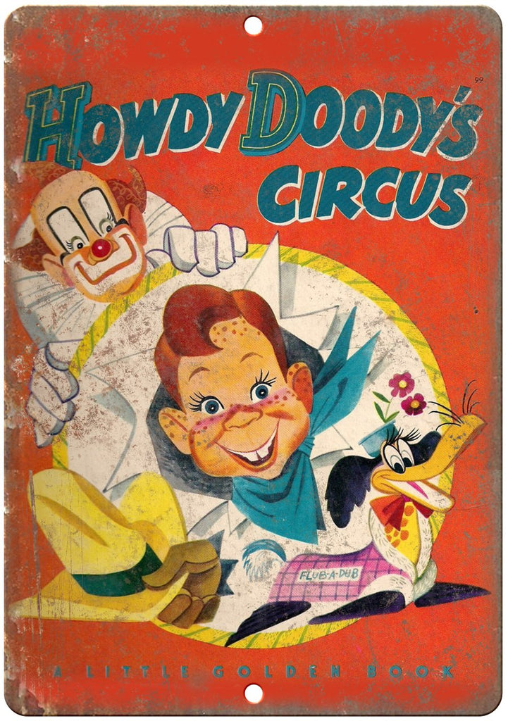 Howdy Doody's Circus Clown Book Art Metal Sign