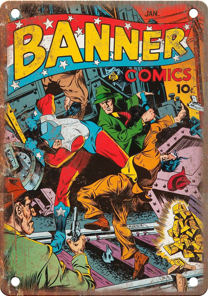 Banner Comics Vintage Cover Art Metal Sign