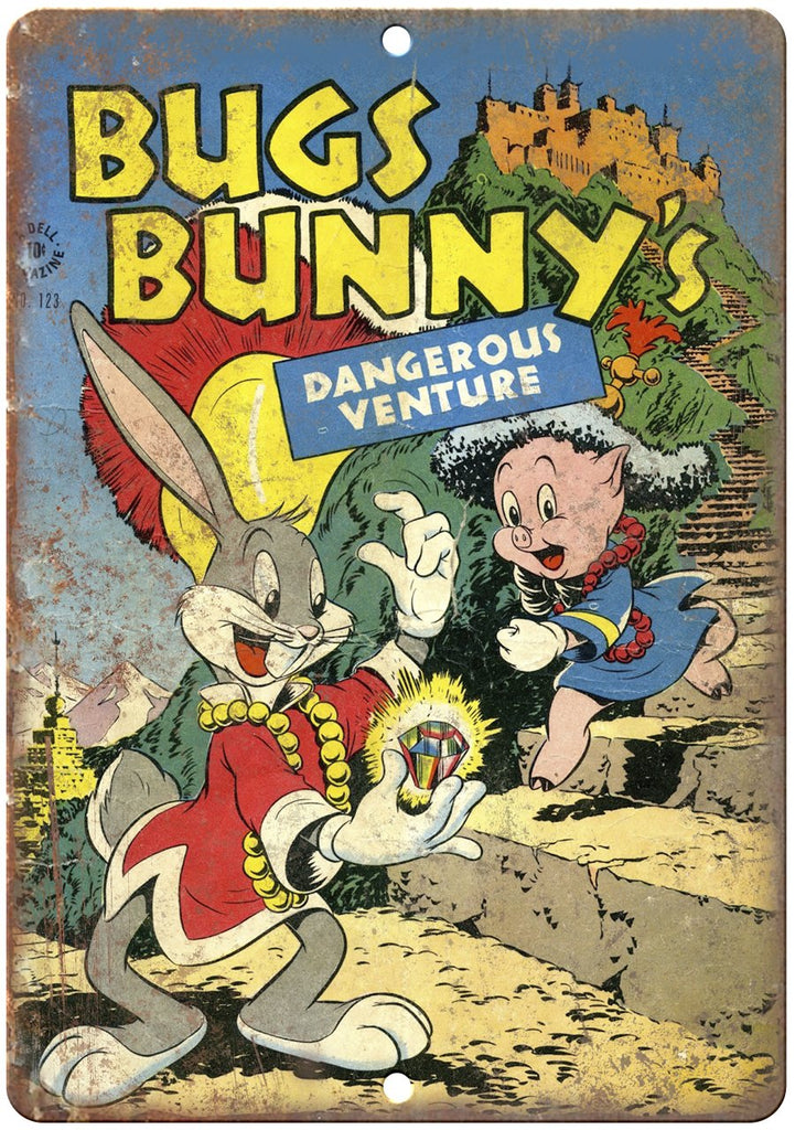 Bugs Bunny Dell Comic Book Cover Art Metal Sign