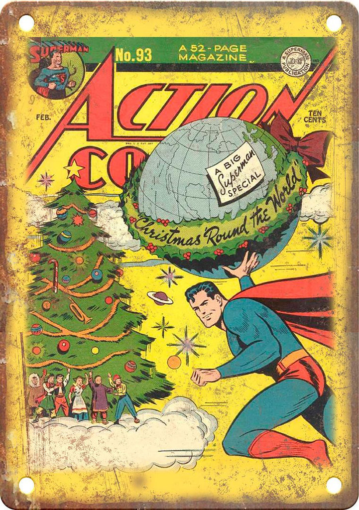 Golden Age Action Comics Cover Art Metal Sign