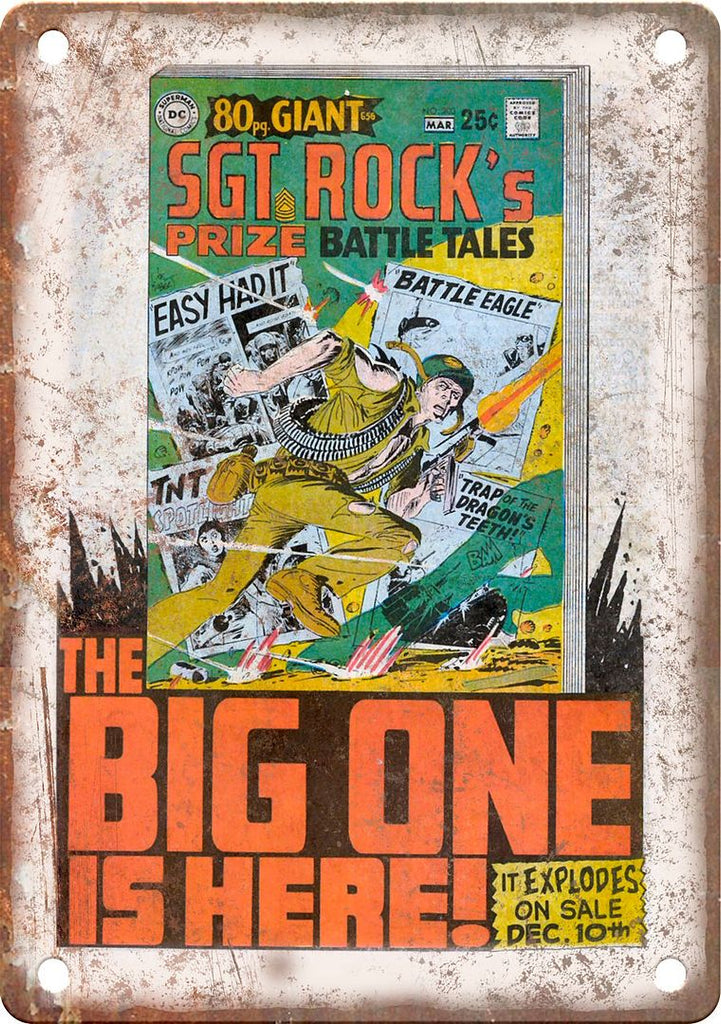 Sgt Rock's Comic Book Cover Art Metal Sign