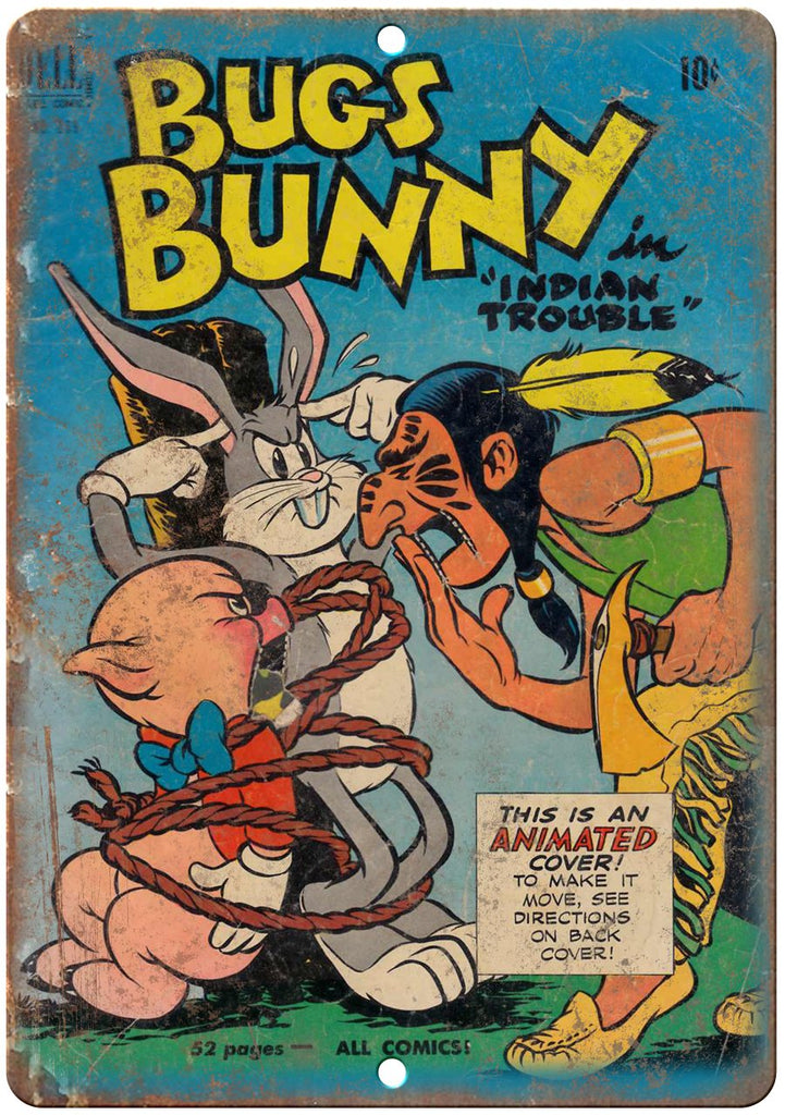 Dell Comic Bugs Bunny Vintage Comic Book Art Metal Sign