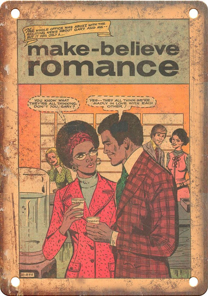 Make Believe Romance Comic Cover Art Metal Sign