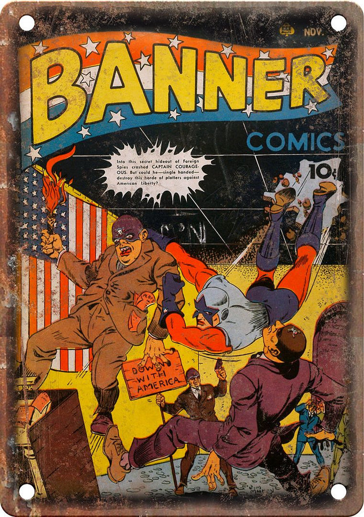 Banner Comics Vintage Comic Book Cover Metal Sign