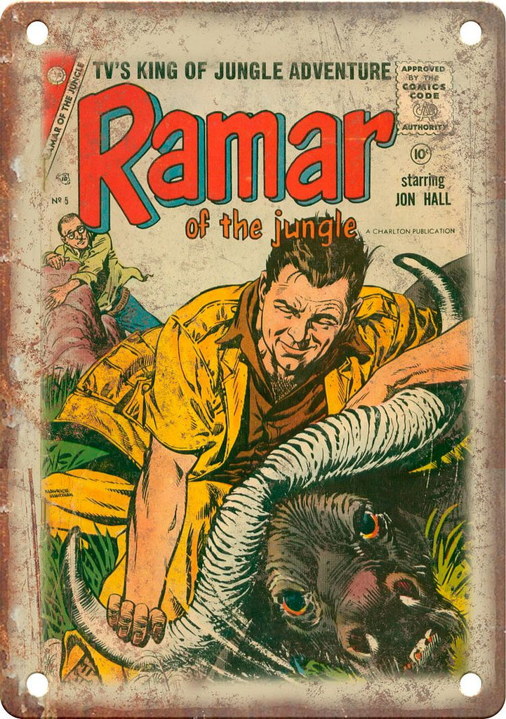 Ramar of the Jungle Comic Book Art Metal Sign