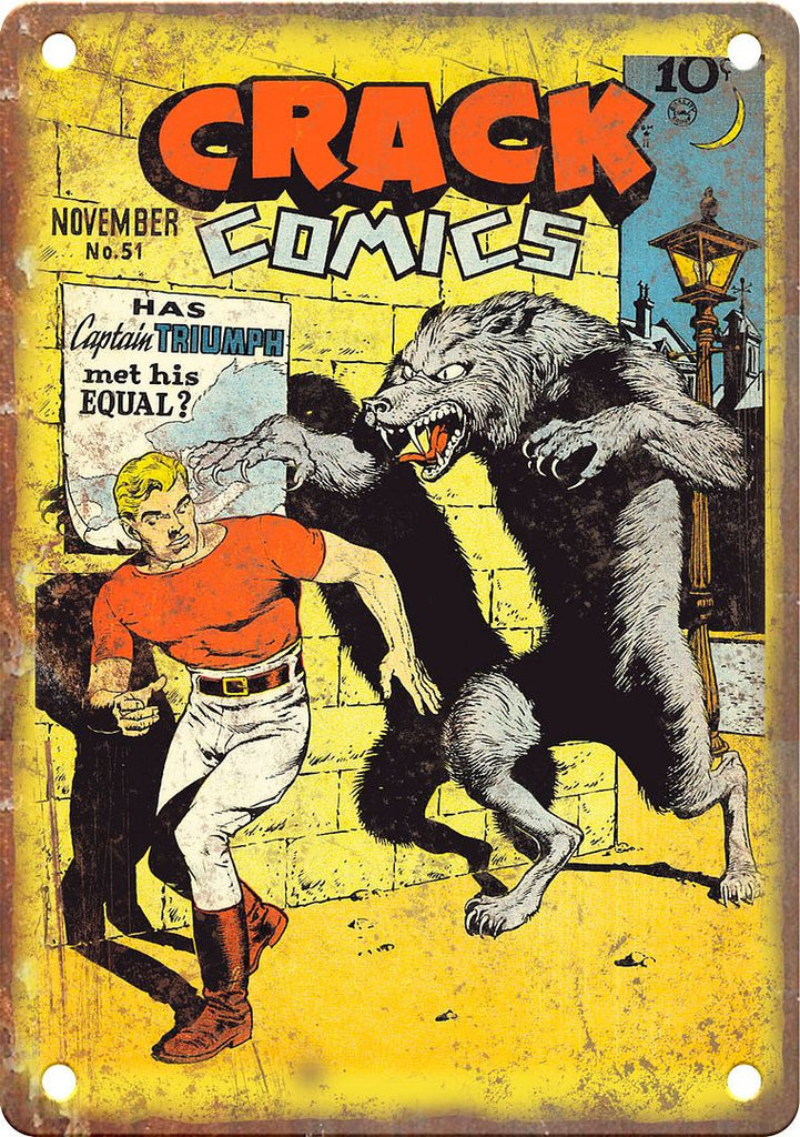 Crack Comics No.51 Comic Book Cover Art Metal Sign