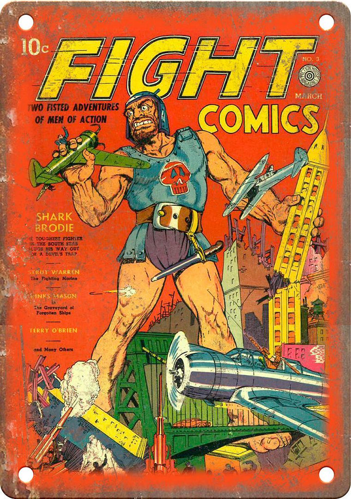 Fight Comics Vintage Comic Book Cover Metal Sign