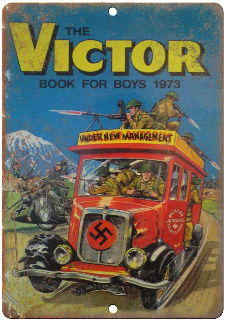 Victor Book For Boys 1973 Comic Cover Art Metal Sign