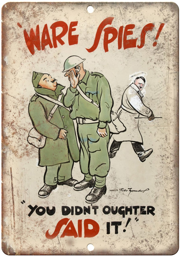 World War Ware Spies Military Poster Hitler Metal Sign