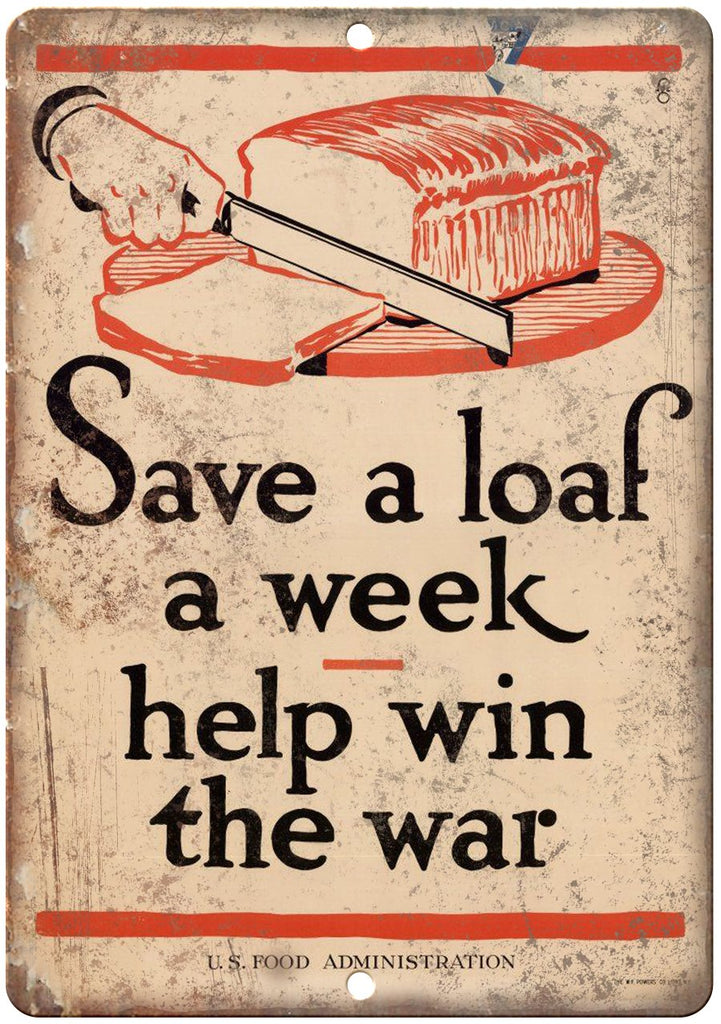 US Food Administration Wartime Poster Metal Sign