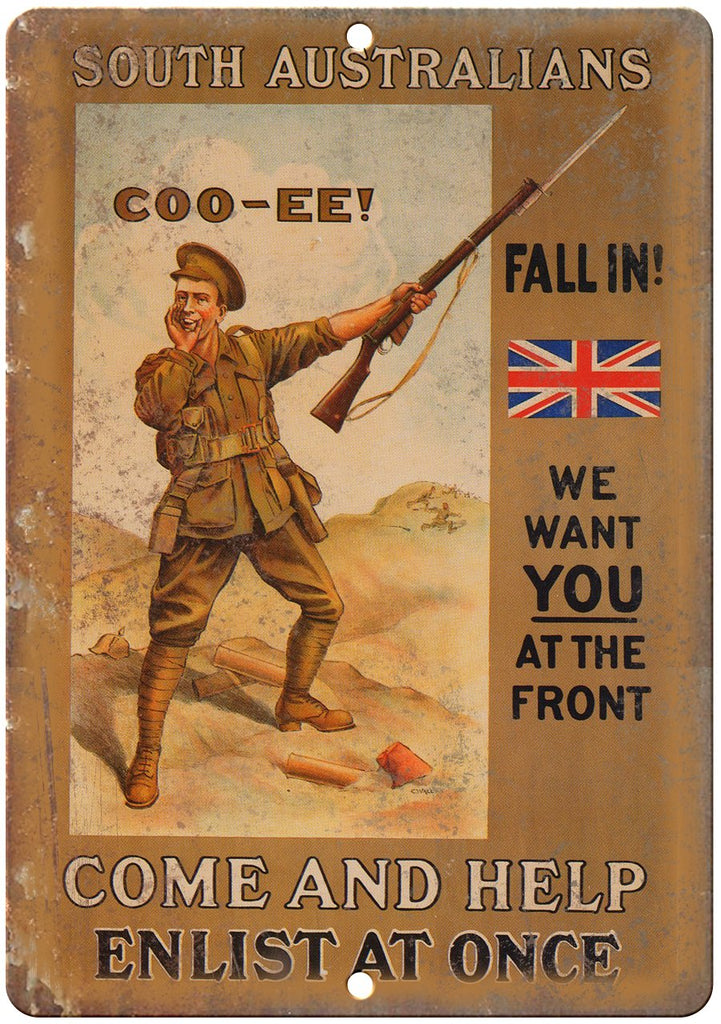 South Australians Vintage War Poster Art Metal Sign