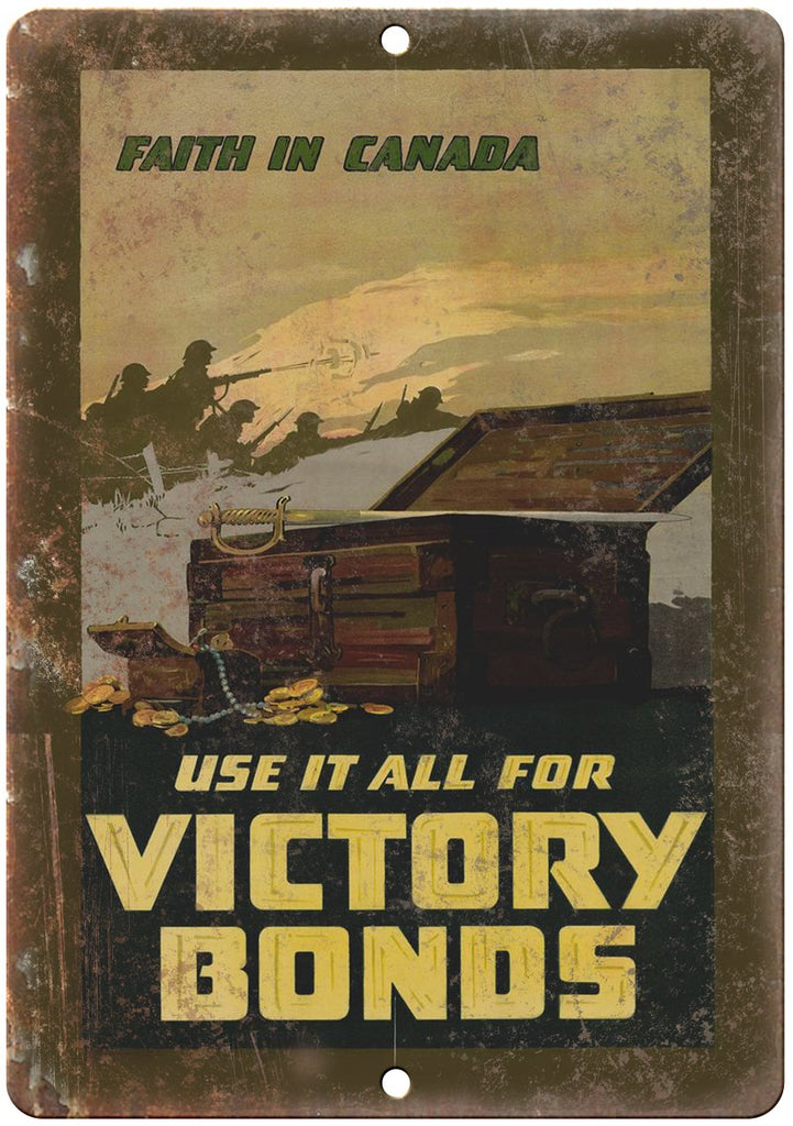 Canada Victory War Bonds Vintage Poster Metal Sign