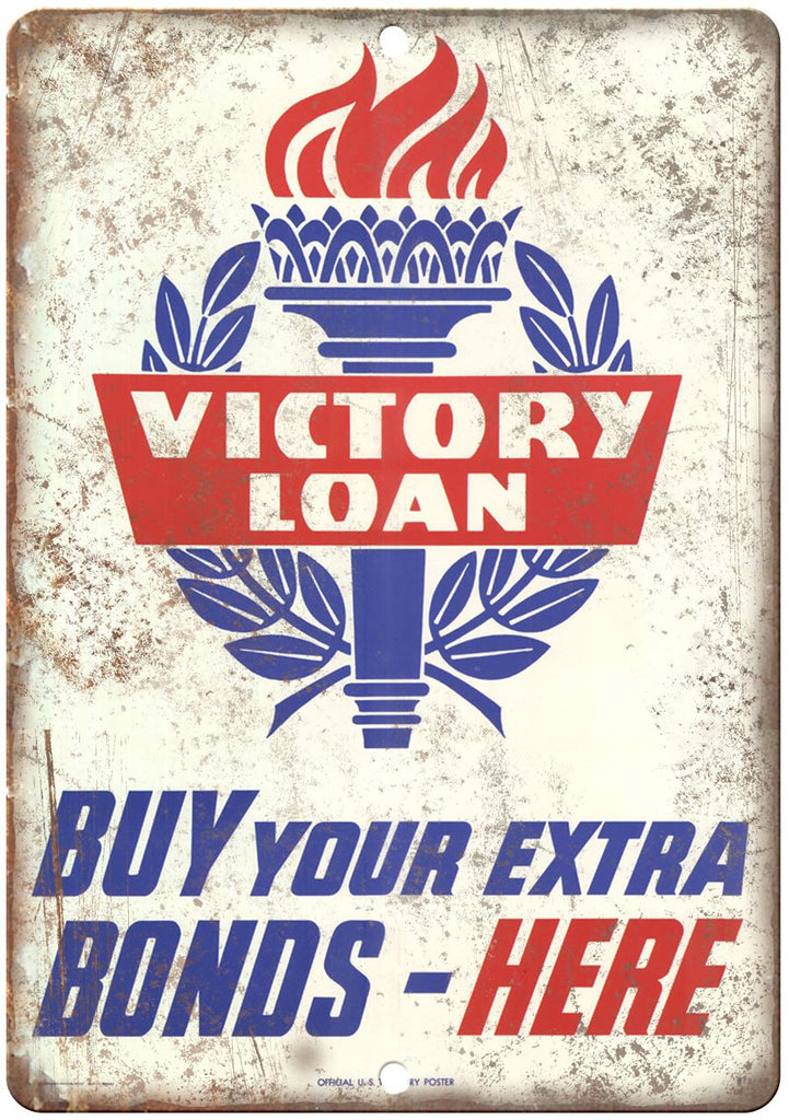 Victory Loan Bonds Military Poster Art Metal Sign
