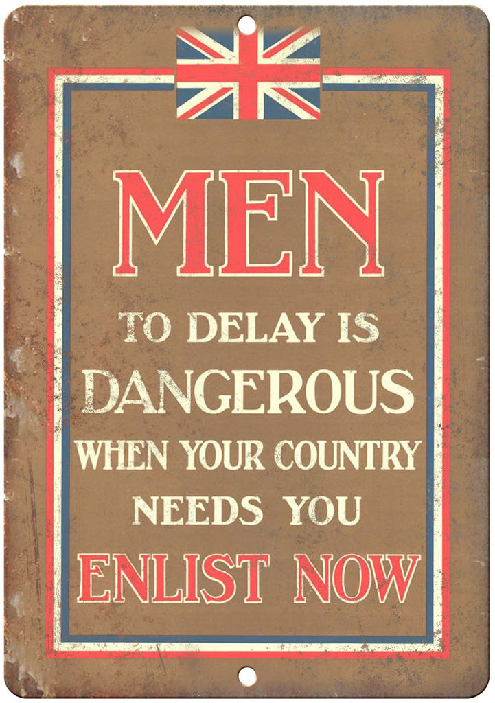 Enlist Now England Military Poster Art Metal Sign