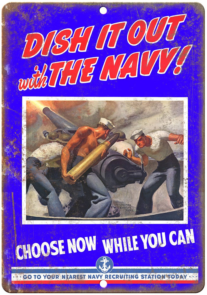 Navy Recruiting Poster Military Art Metal Sign