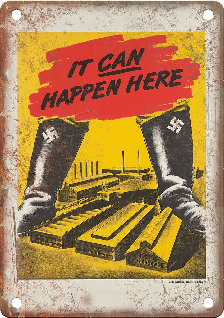 Hitler Nazi WWII Propaganda Poster Reproduction Metal Sign