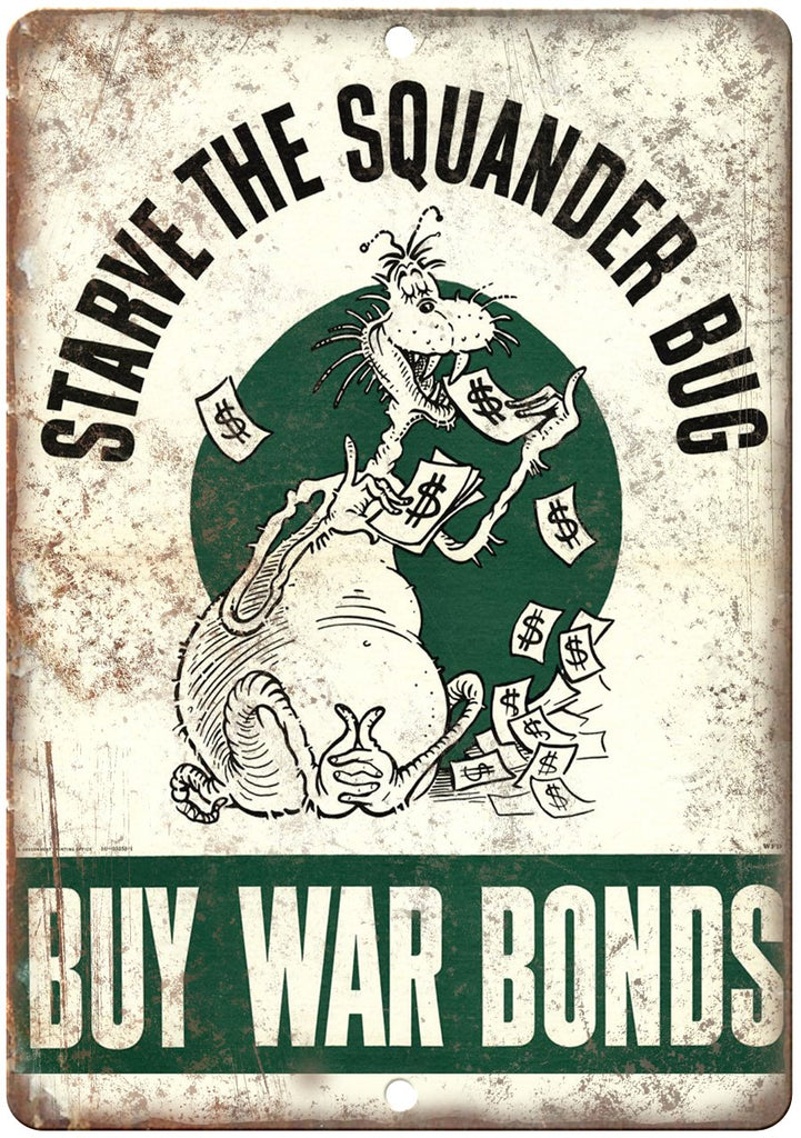 Vintage Squander Bug War Bond Poster Art Metal Sign