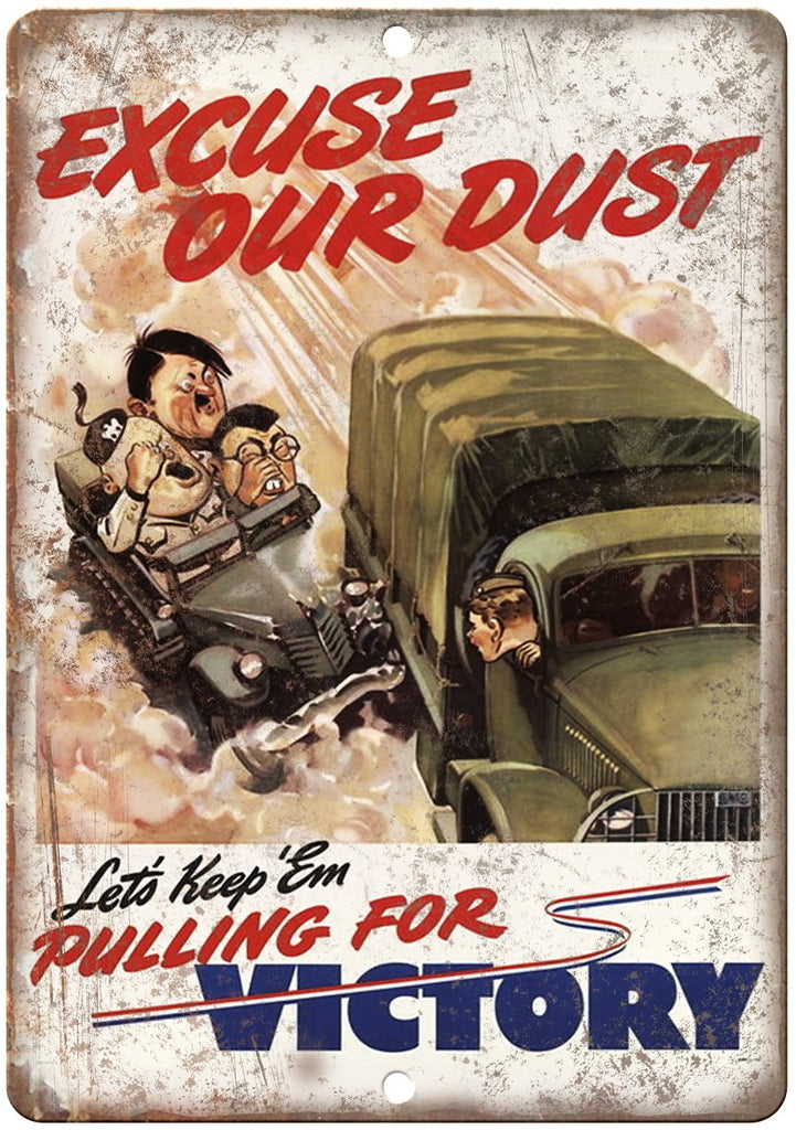 Hitler Axis Powers Wartime Propoganda Poster Metal Sign