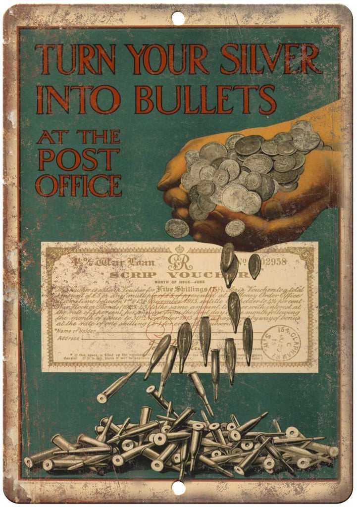 USA War Bonds Vintage Post Office Ad Metal Sign