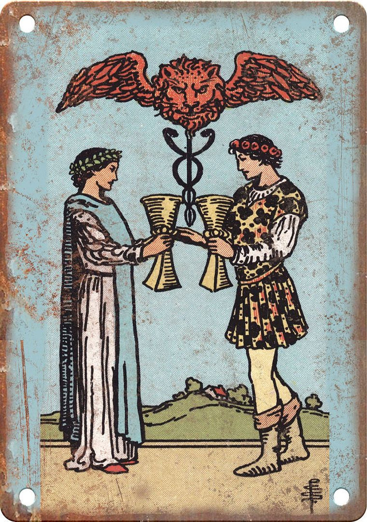 Minor Arcana Two of Cups Metal Sign