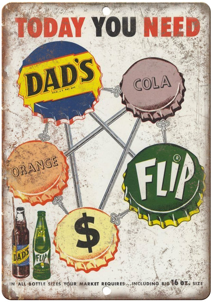 Dad's Root Beer Brand Soda Metal Sign