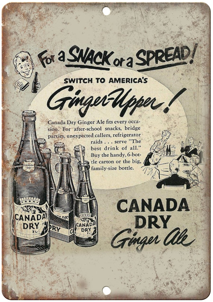 Canada Dry Ginger Ale Ad Metal Sign