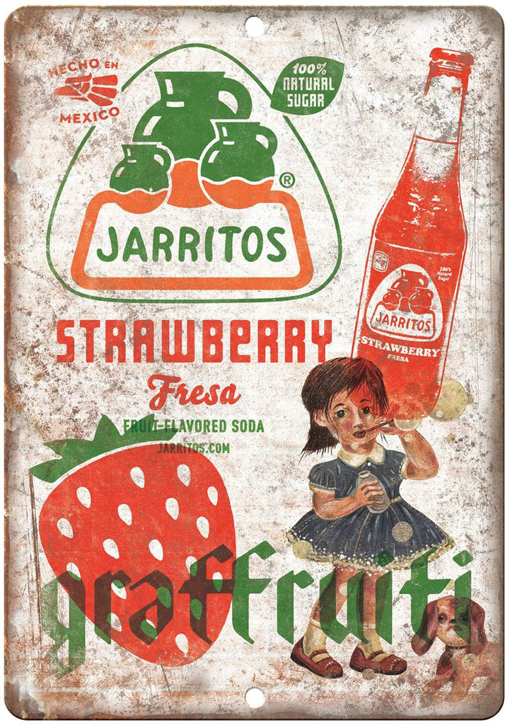 Jarritos Strawberry Fresa Soda Metal Sign