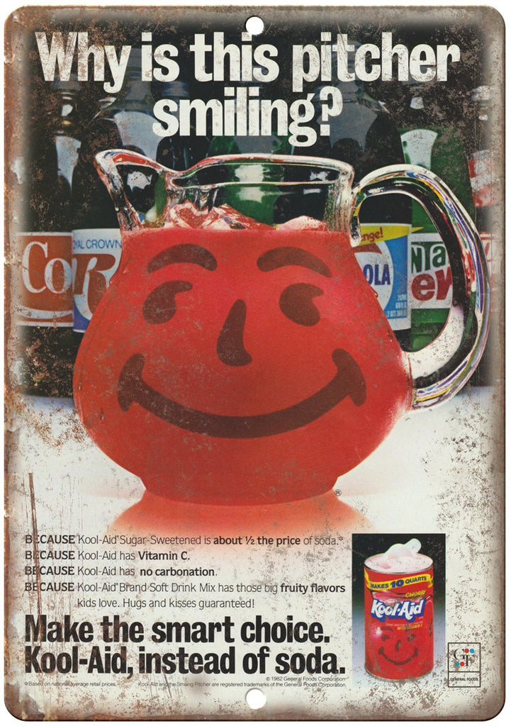 Kool Aid Brand Soft Drink Metal Sign