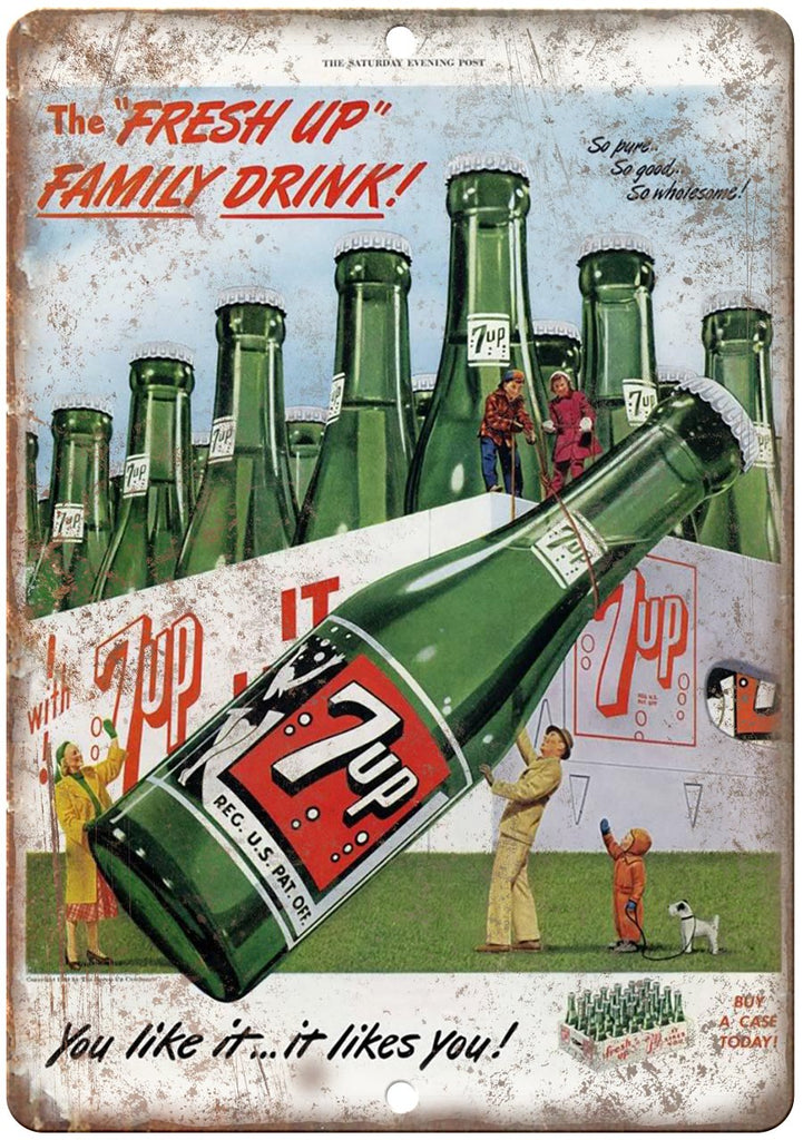 7up Soda Family Drink Metal Sign