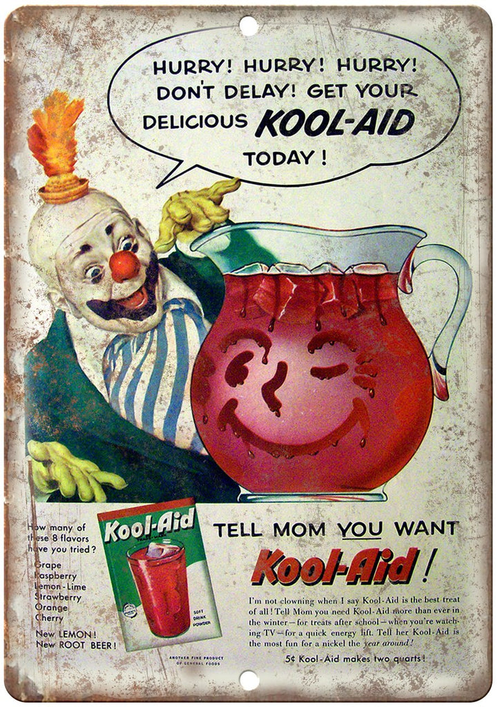 Kool-Aid Soft Drink Metal Sign