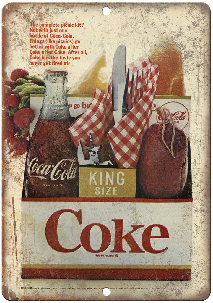 Coca Cola Soft Drink Ad Metal Sign