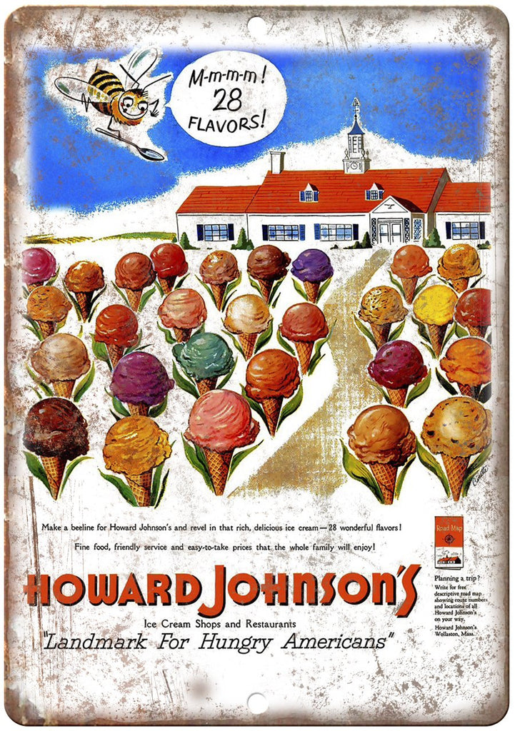 Howard Johnson's Ice Cream Metal Sign