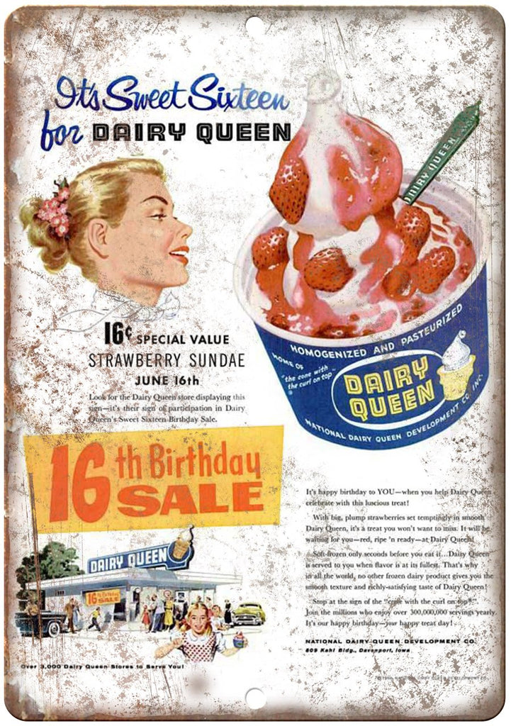Dairy Queen Ice Cream Metal Sign