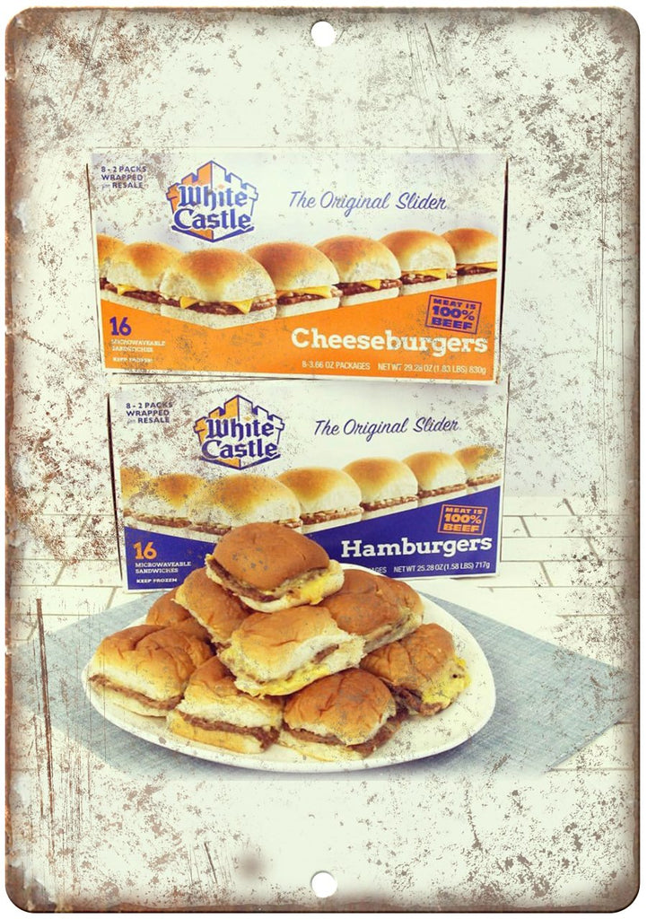White Castle Hamburger Metal Sign