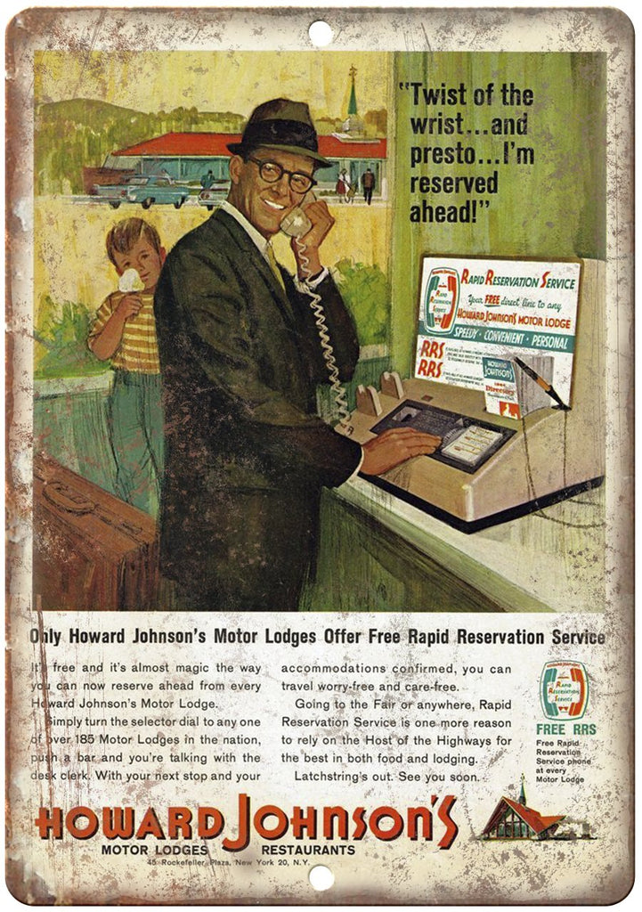 Howard Johnson's Motor Lodger Metal Sign