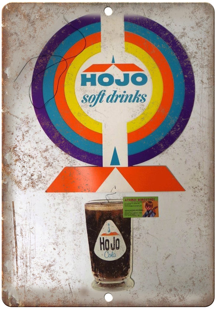 Howard Johnson's HOJO Soft Drinks Metal Sign
