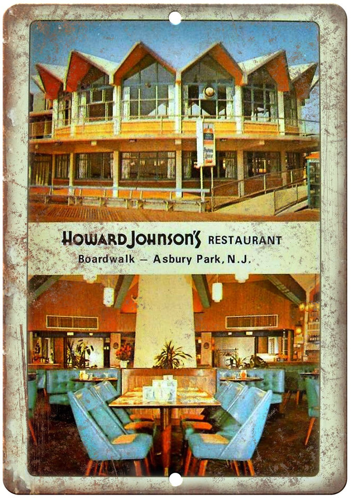 Howard Johnson's Restaurant Asbury Park NJ Metal Sign