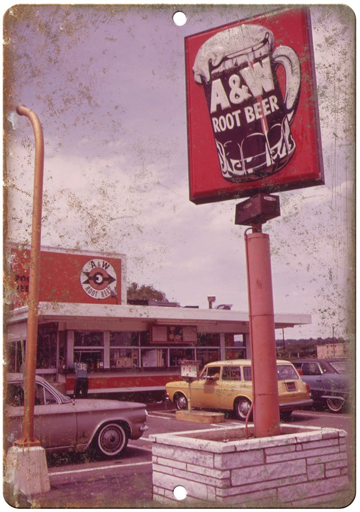 A&W Root Beer Drive-In Metal Sign