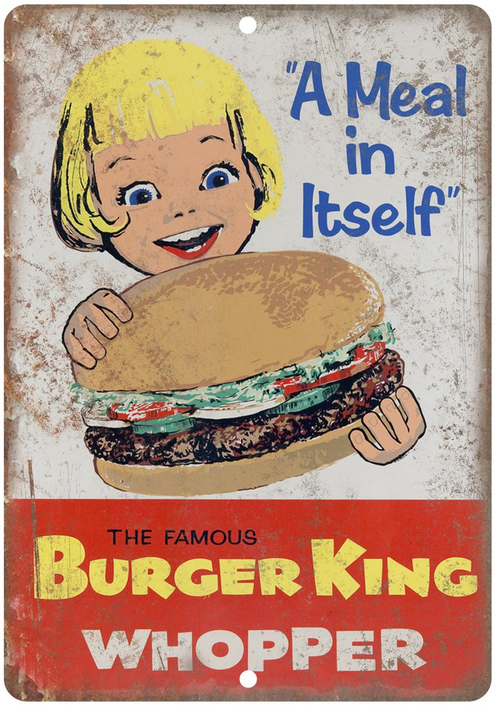 Burger King Whopper Metal Sign