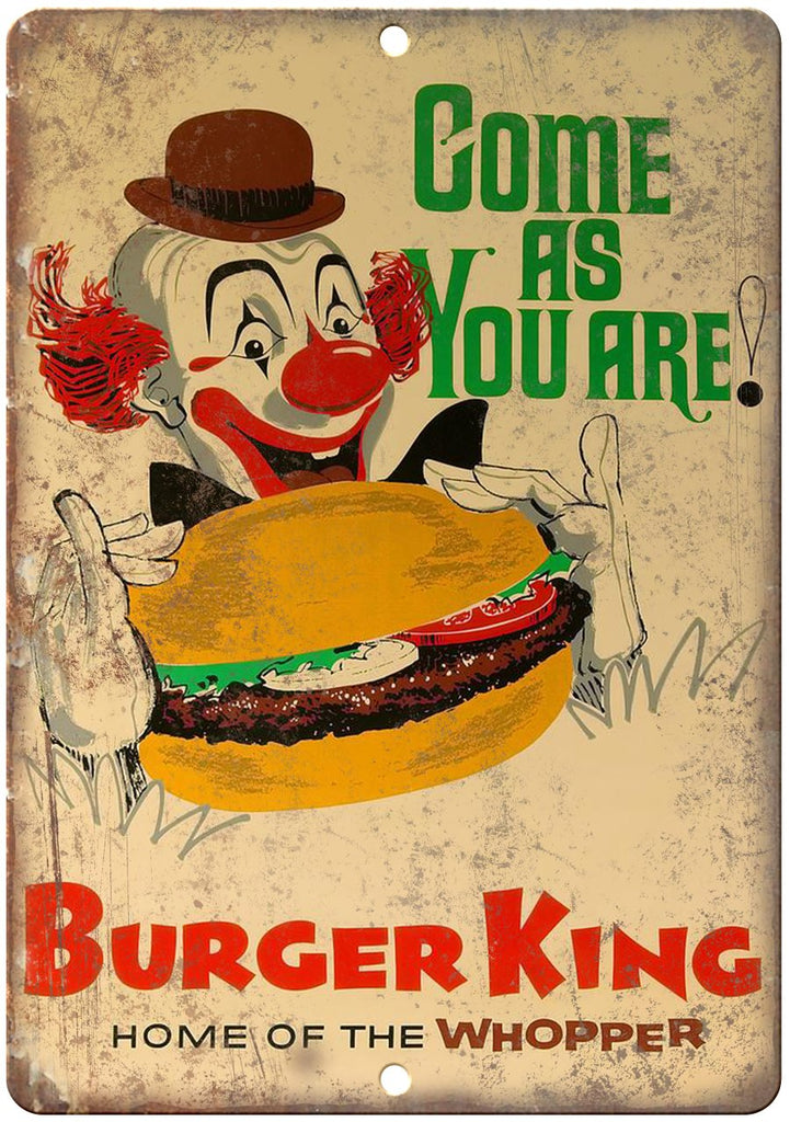 Burger King Home of The Whopper Metal Sign