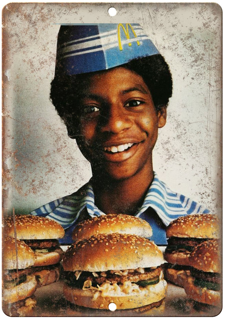 McDonald's Vintage Teenage Worker Big Mac Metal Sign