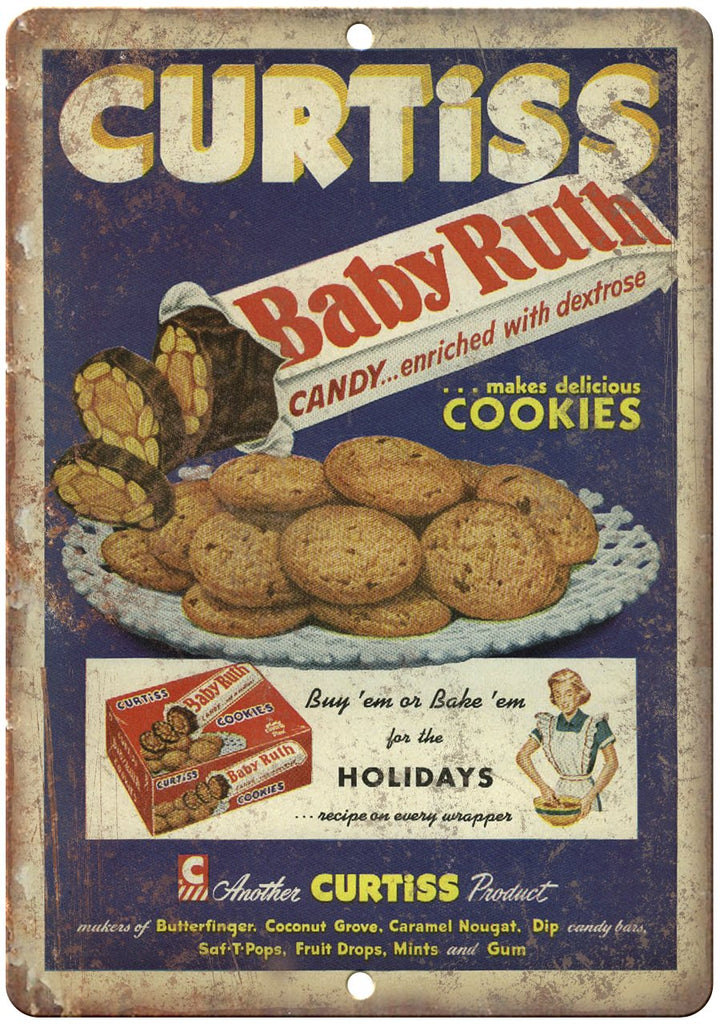 Curtis Baby Ruth Candy Bar Metal Sign | Rusty Walls – Rusty Walls Sign Shop