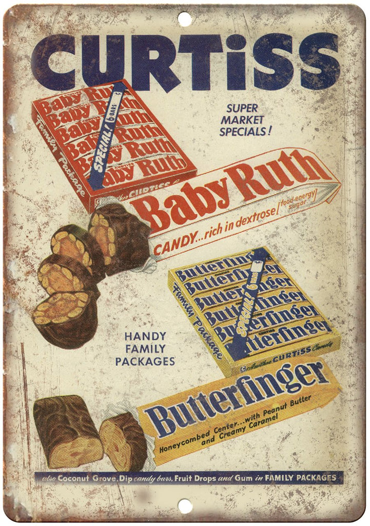 Curtiss Baby Ruth Butterfinger Metal Sign | Rusty Walls – Rusty Walls ...